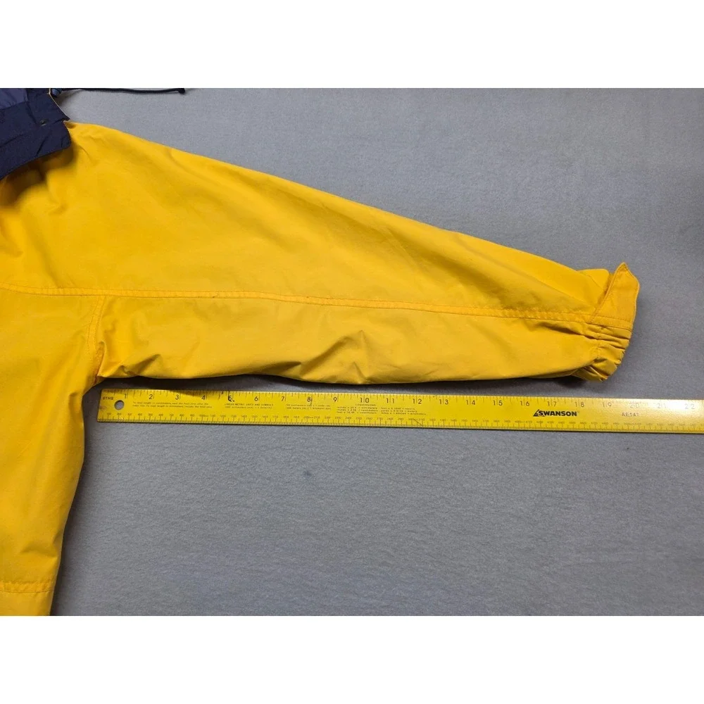 Eddie Bauer Jacket Mens Small Yellow GORE-TEX Hooded Parka‎ Waterproof Rain Coat